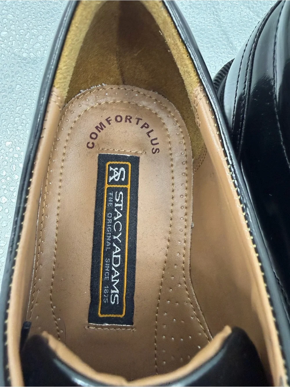 Stacy Adams Men's Black Shoe Lace Square Toe Wing Tip Dress Shoes Size 9.5 New